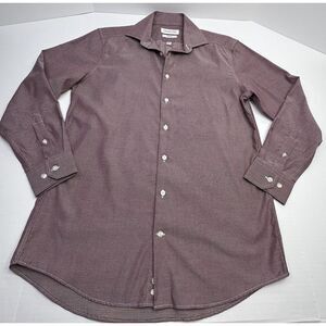 Michael Strahan Collection Men's Size 15.5/ 32/33 Burgundy Button Down Shirt